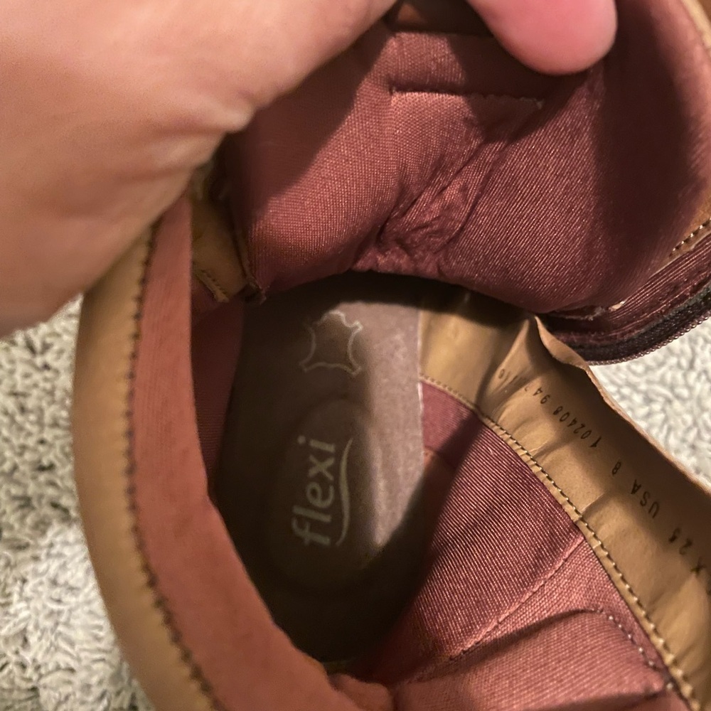 Flexi Brown leather lace up chunky sole boots 8 - Picture 4 of 5